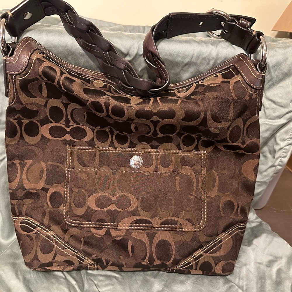 Coach Brown Patterned Shoulder Bag